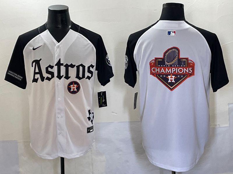 Men 2025 Houston Astros Blank White Black Five generations Joint Name Nike MLB Jersey style 30->houston astros->MLB Jersey
